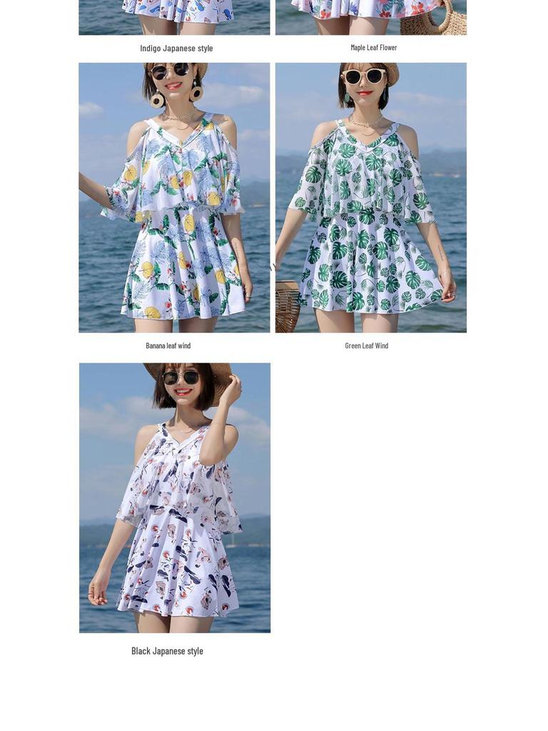 Women's 2025 Cross-Border Korean Style Two-Piece Swimsuit - Conservative Beach Sports Swimwear