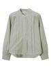 Women's Pleated Stand Collar Long Sleeve Shirt - Loose, Versatile, Elegant Design for Daily Wear