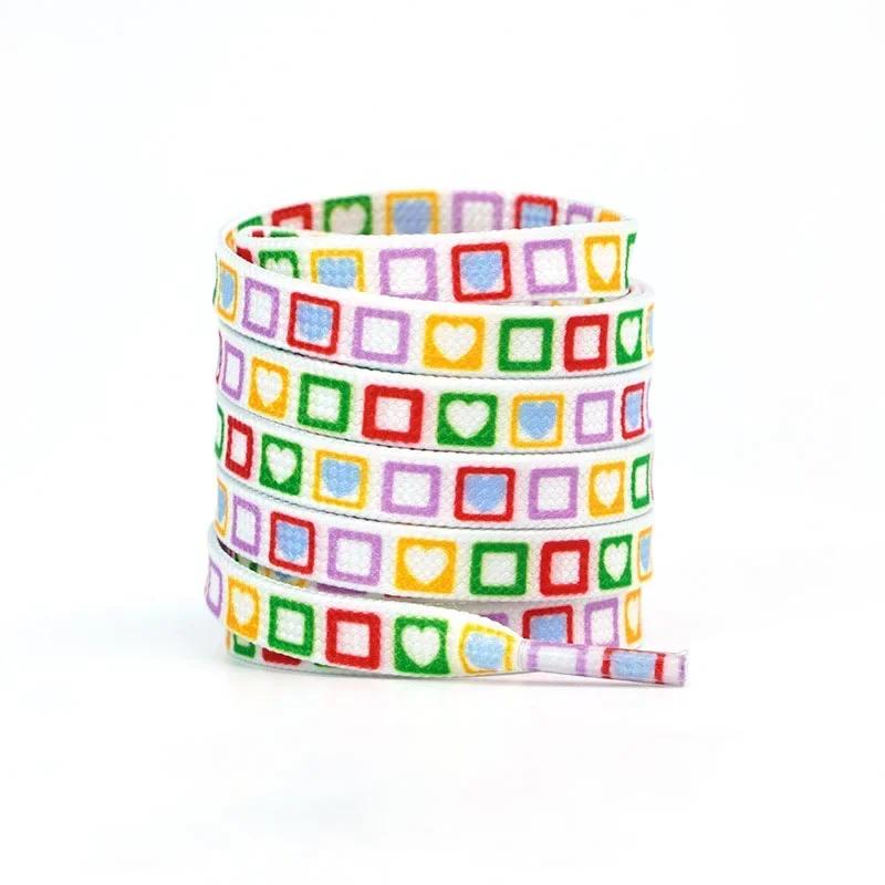 NEW Flat Pink Love Shoelace Personalized Valentine's Day Heart Shoelaces Rope Couples High Canva Sports Shoes Shoe Laces for AF1