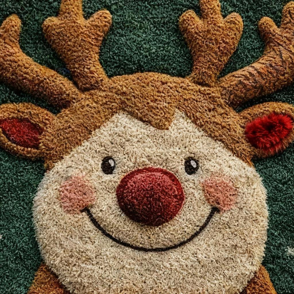 Christmas Doormat Non-Slip Reindeer Bathroom Doormat 23.6x15.7 Inch Washable Christmas Kitchen Mat For Holiday Porch Entryway