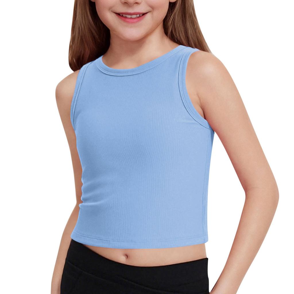 Girls' Ribbed Tank Top - Sleeveless Cotton Camisole