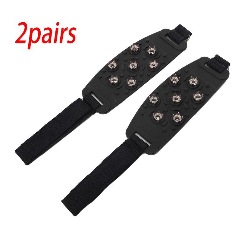 1/2pairs Shoe Spike Winter Winter Velcro Ice Claw Outdoor Climbing Snow Mountain and Snow Ground Anti Slip Adjustable