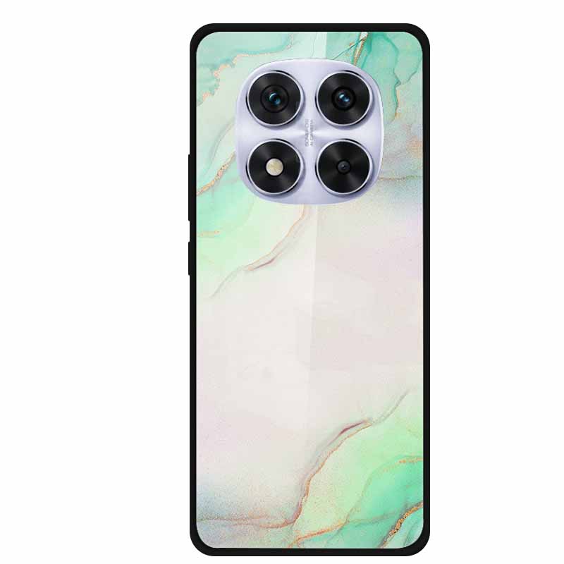 Tempered Glass Case For Xiaomi Redmi Note 14 Pro 5G Back Cover PC Hard Shockproof Cases Beer Marble Texture Cool Fashion Funda