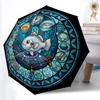 Underwater Kingdom Fish Pattern Umbrella, Portable and Foldable Design, 8 Ribs, a Casual Accessory for Halloween, Christmas, and Birthday Gifts.