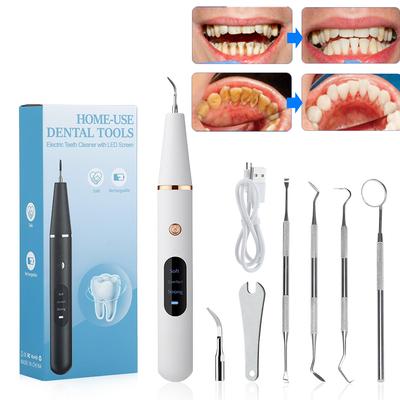 Ablatore Dentale ad Ultrasuoni Pulitore Denti Macchie da Fumo Placca Tartaro Rimozione Tartaro Pulizia Denti Sbiancamento Strumenti per la Cura Orale
