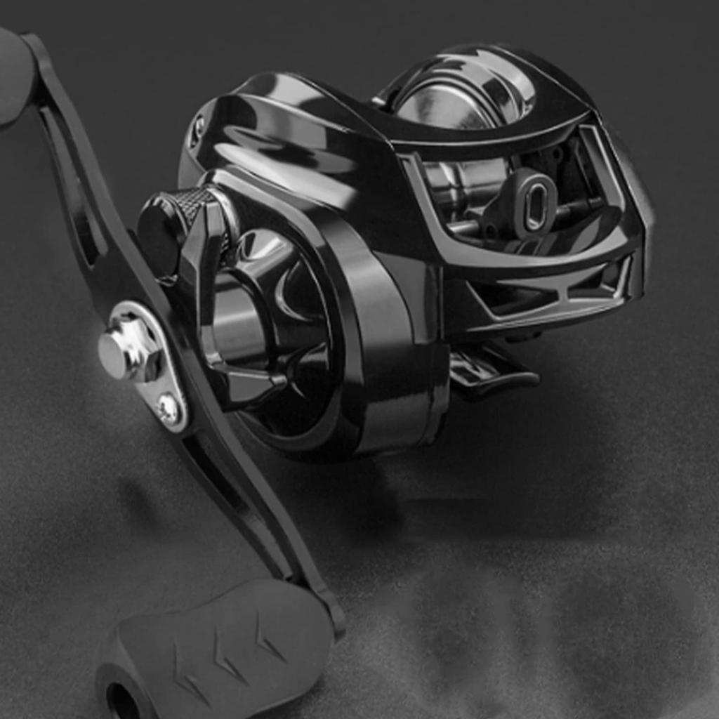 Rengu Nylon Wire Cup Fishing High Rotation Speed Ratio Water Drop Fishing Black Reel, Reel, (Right Hand)