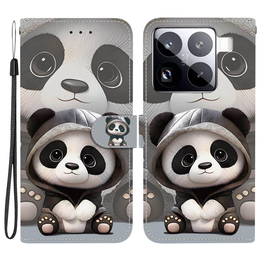 For Xiaomi 15 Pro Wallet Case Pattern Printing Leather Stand Phone Cover with Strap