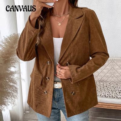 Autumn and Winter Women's Jacket Solid Colour Corduroy Blazer