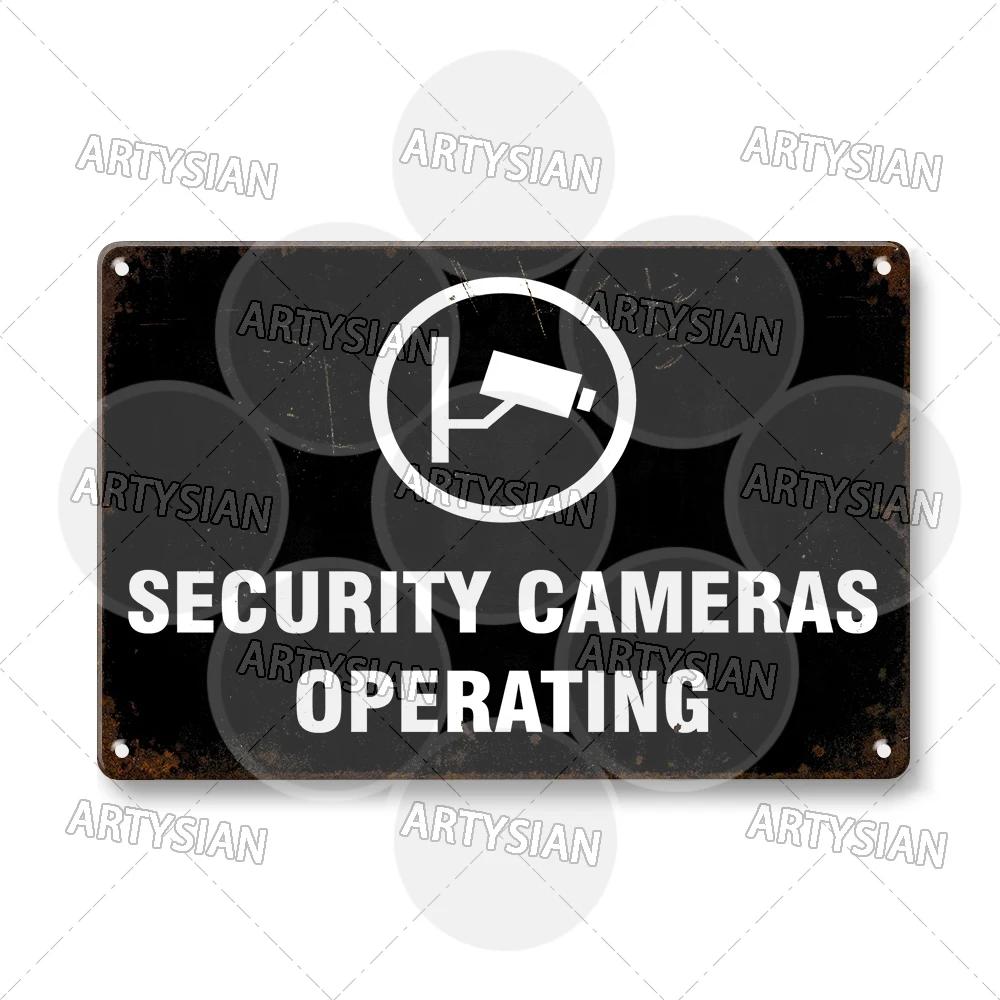 Surveillance Warning CCTV Camera Metal Sign Video Monitoring Alert Plaque Crime Prevention Facility Shop Security Poster