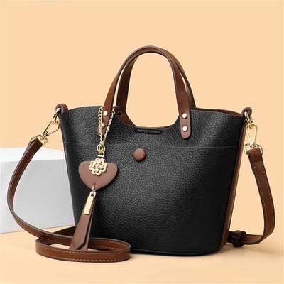 Trendige Bucket Bag für Damen, strukturiertes Leder, geräumig, langlebig, perfekt für den täglichen Gebrauch, Shopping, Freizeitausflüge, Mode und Funktion