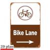 Tin Sign Bike Lane Vintage Road Sign Bicycle Track Wall Plaque D Print Metal Tin Poster Home Garage Bar Decor Retro Aesthetic G