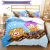 3pcs Lankybox Foxy and Rocky Pattern Bedding Set Duvet Cover Set Includes Duvet Cover &pillowcases, Perfect All Season Bedroom Decoration & Gift