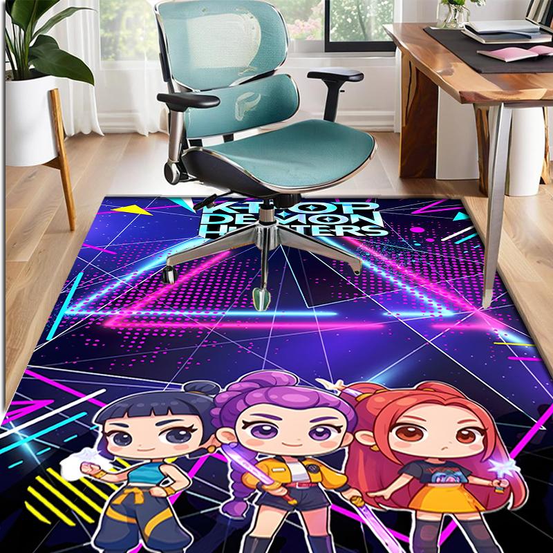 KPop Demon Hunters Pattern Rug, Indoor/Outdoor Mat, for Picnic, Gameroom, Bedroom, Office, Living Room, Home Decor Carpet, Birthday Gift