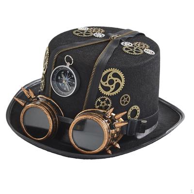 Kadın Erkek Parti Şapkası Moda Caz Gece Kulübü için Steampunk Silindir Şapka