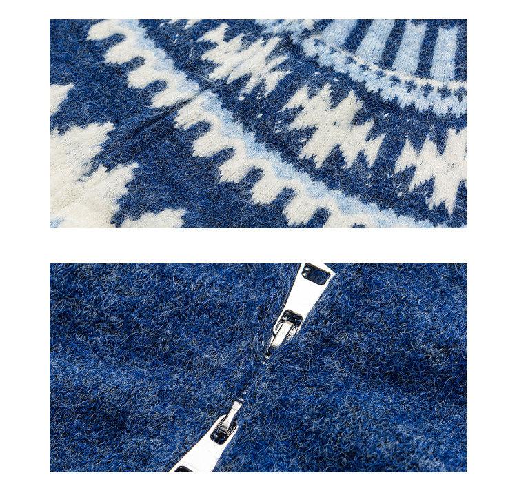 Unisex Fair Isle Wool Cardigan: Spring & Autumn Casual Color Block, Loose Long Sleeve Sweater for Men & Women