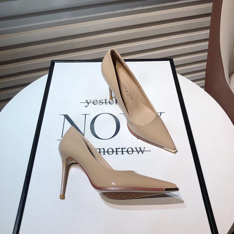 Khaki high heels women's 2025 new thin heel temperament celebrity suede light mouth pointed single shoes commuter work shoes