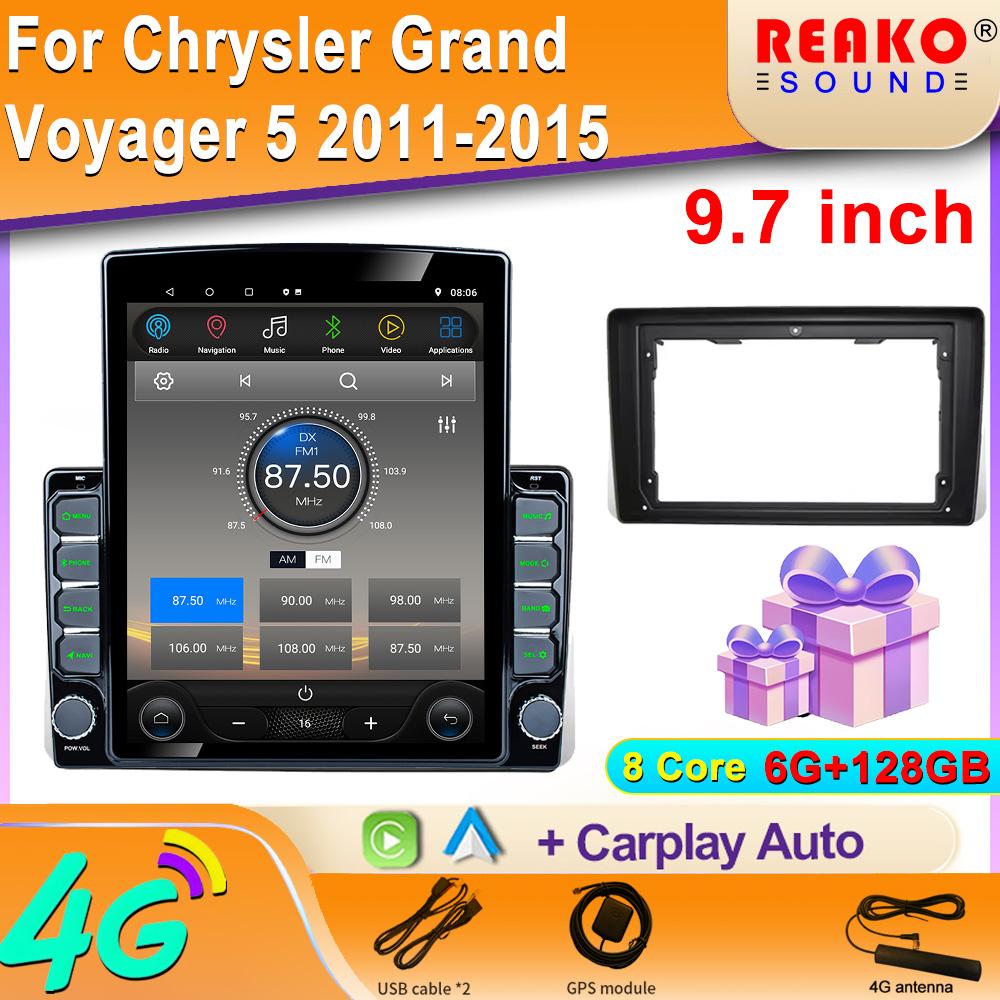 9.7" Vertical Style Tesla Screen Android Car Radio For Chrysler Grand Voyager 5 2011-2015 GPS Navigation Multimedia Player