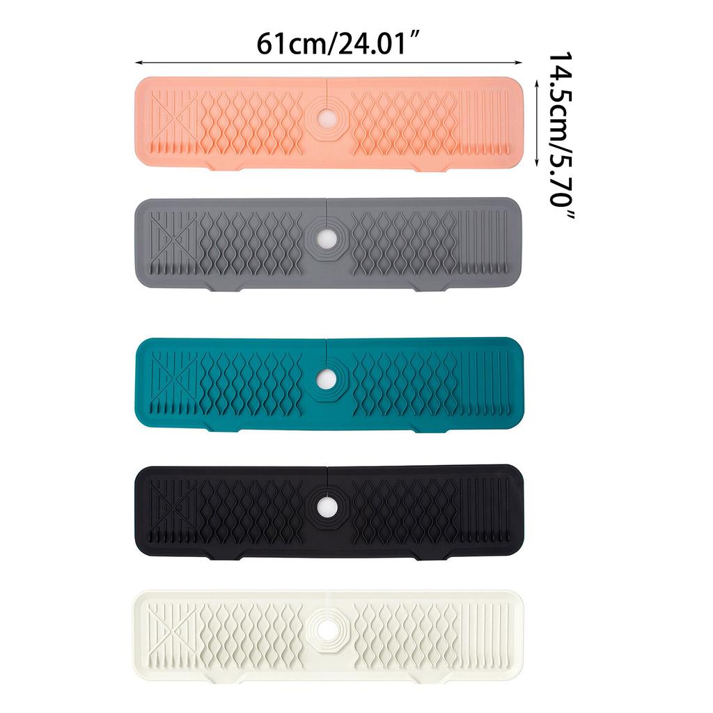 Water-Resistant Sink Slope Mat Silicone Mat for Kitchen Bathroom Silicone Faucet Mat Reusable Faucet Drying Mat