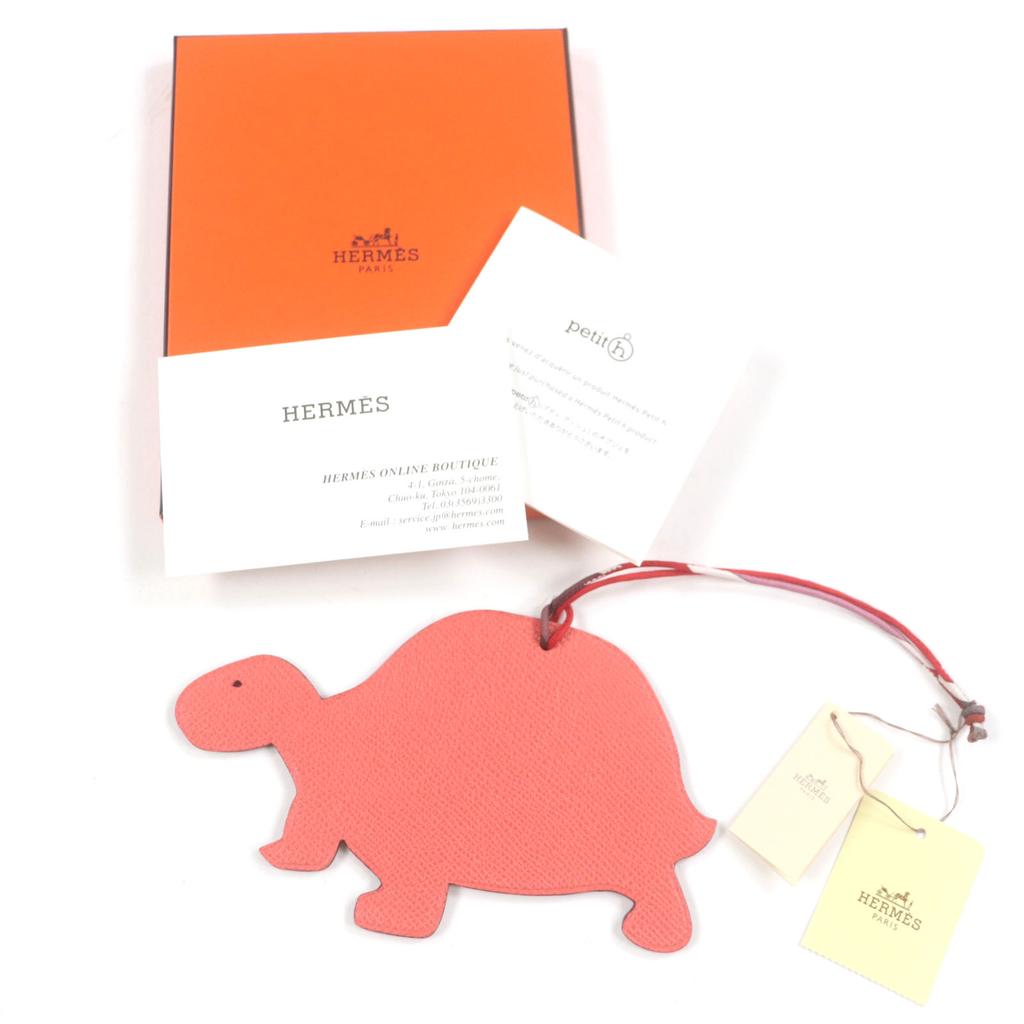 Makelloser HERMES Taschenanhänger Petit H GM Schildkröte Herren 1070048 Gebraucht