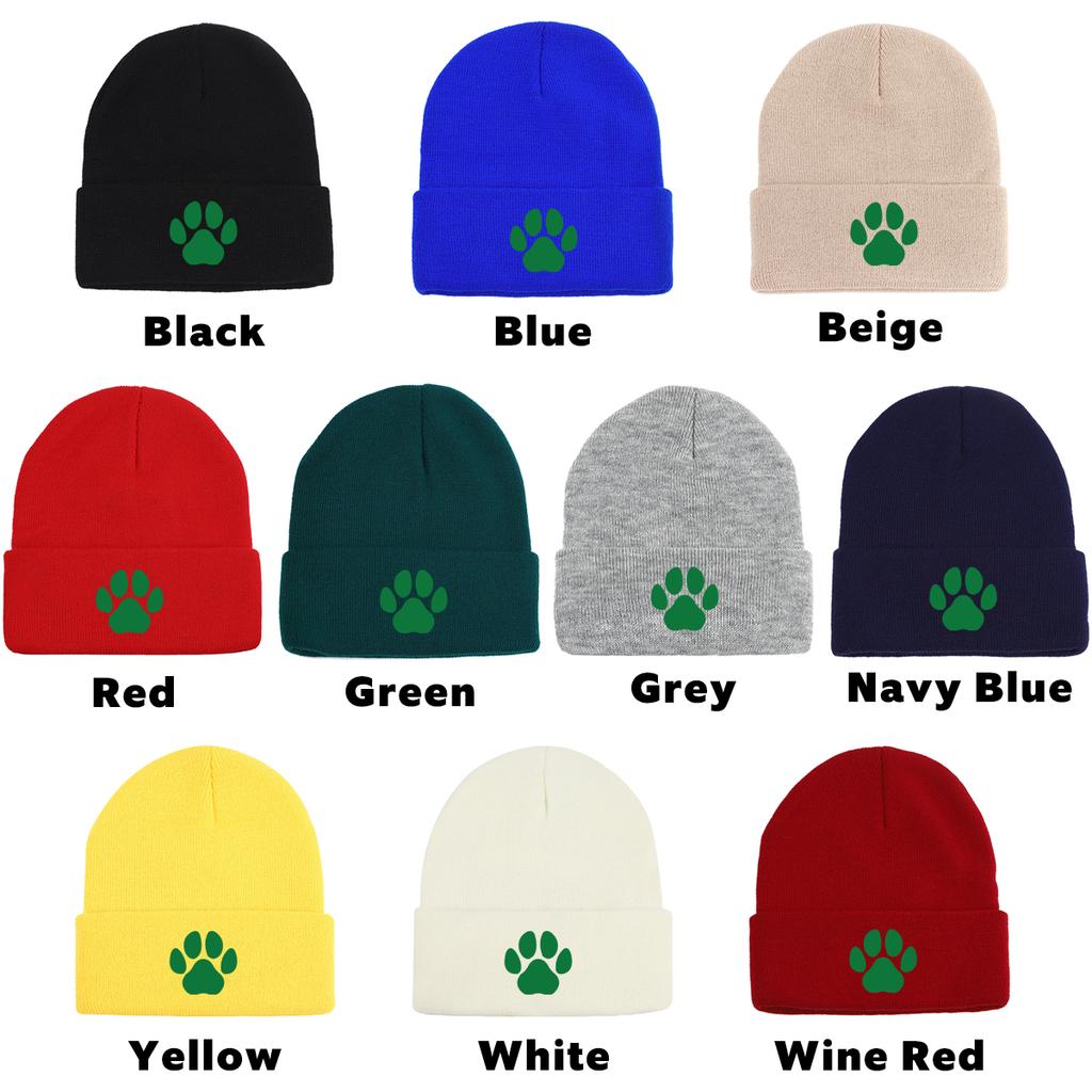 Multiple Colors Of Dog Paw Prints Winter Hats Unisex Cap Beanie Hats For Man Thermal Cozy Knit Hat Beanie Perfect For Travelling