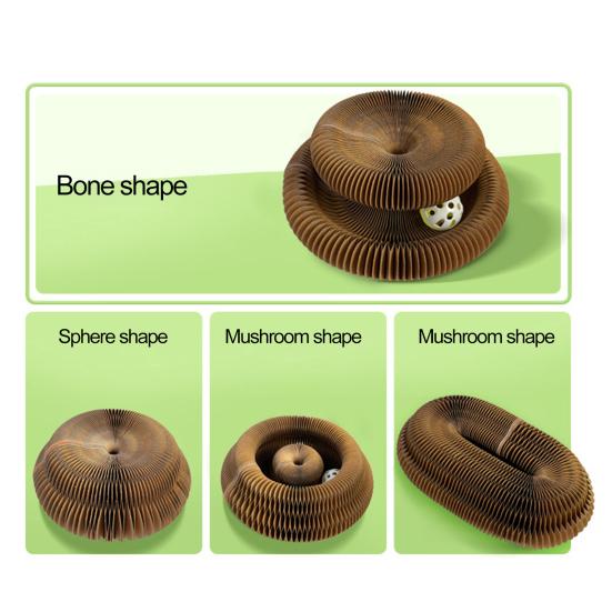 Yousheng Cats Accordion Scratcher Magnetic Accordion Cat Scratching Board with Bell Ball Interactive Foldable Funny Scratcher for Indoor Cats Mental