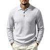 Men's Plus Size Ribbed Pullover Sweater with Fold Down Collar Casual Warm Knit Base Layer