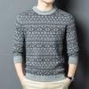 Men's Marled Knit Wool Sweater - 2025 Winter Fashionable Casual Thick Round Neck Base Layer.
