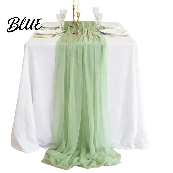 Soft Table Runner Sheer Flowing Runner Chiffon Wedding Elegant Solid Color High Quality