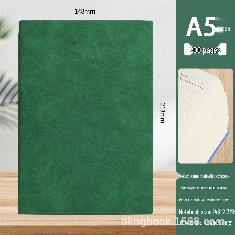 A5 Sheepskin Leather Business Notebook – Thick, Soft Cover for Meetings & Records