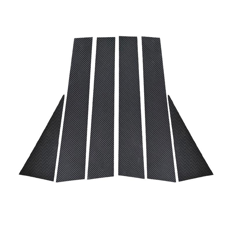 

6 шт., черные автомобильные стойки из углеродного волокна, накладки, детали для Chevrolet Captiva 2007 2008 2009-2018, наклейки на автомобильные дверные оконные стойки углеродного волокна черного