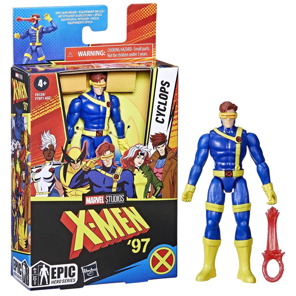 Hasbro Marvel X-Men '97 Epic Hero Series Cyclops 4-inch (10cm) Action Figure, Superhero Toy, X-Men Action Figure, Ages 4 and Up, F8124, Authentic