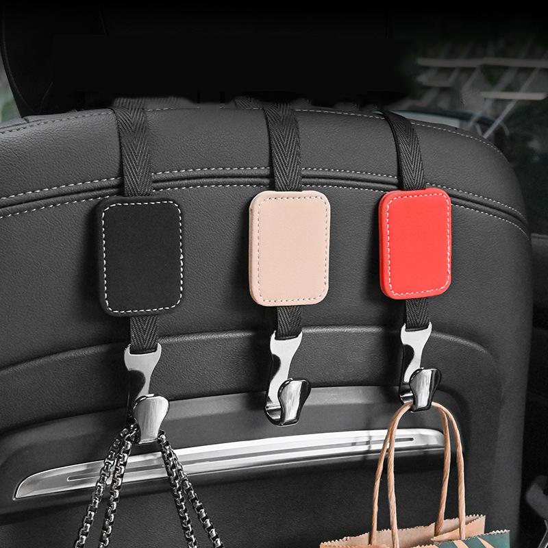 1/2Pcs Car Headrest Hooks Suede Seat Back Storage Hook Hanger for Bag Organizer Holder Clip Car Interior Decoration Accessories