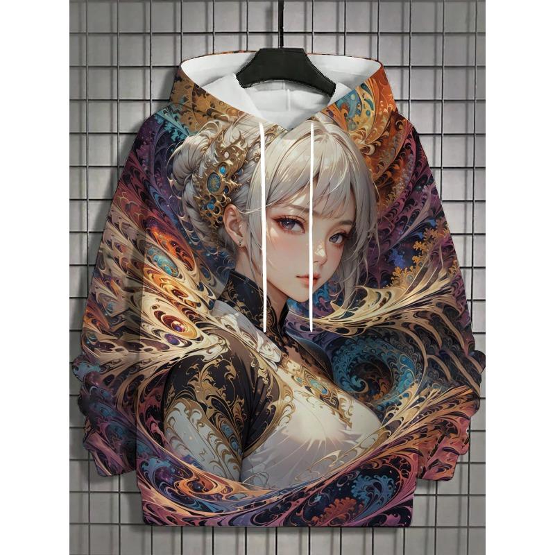 Autumn and Winter Men's Sports Hoodies Unisex 3D Printing HD Anime Girl Printing Hoodies Harajuku Fashion Pullovers