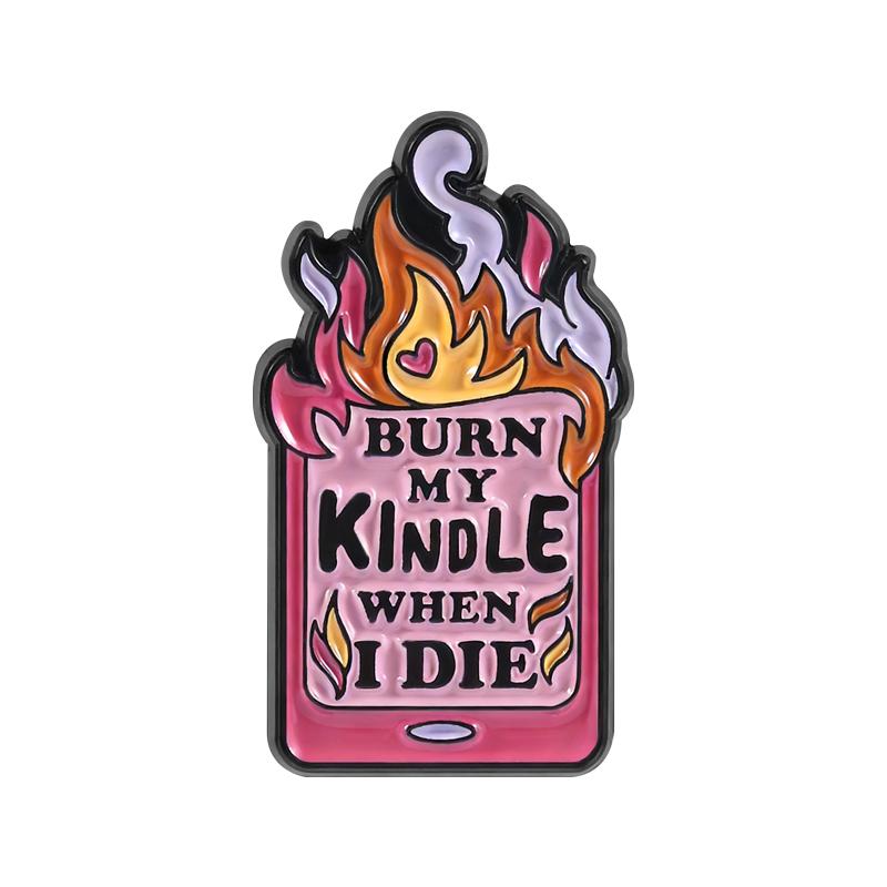 E-book Reader Enamel Pins Cartoon Fantasy Smut Book Reading Brooches Lapel Badge Bookworm Girlie Jewelry Gift for Friends