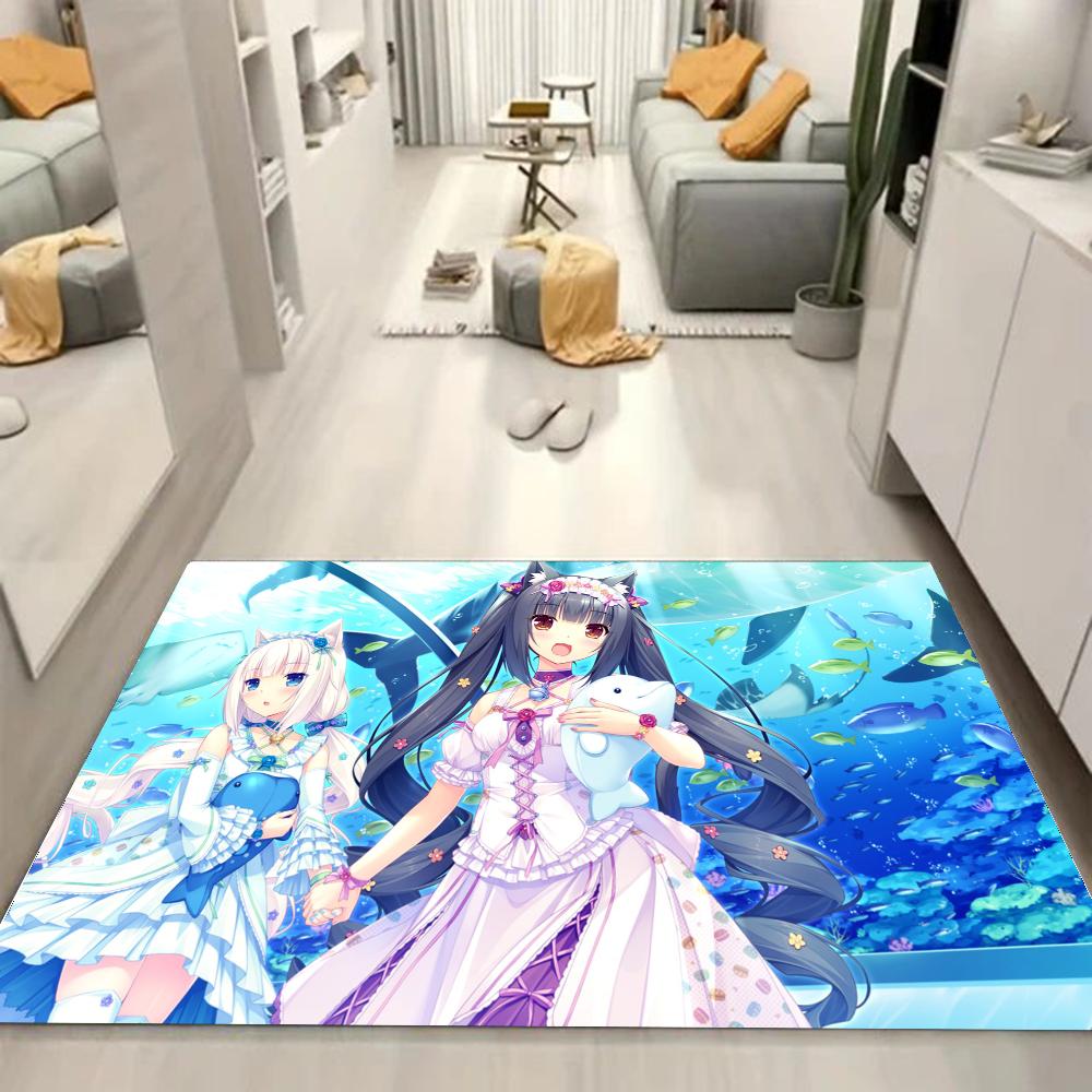 1pc Nekopara Bathroom Absorbent Mats Anti-Slip Mats Home Decor Supplies Carpets Home Kitchen Floor Mats