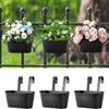 Iron Hanging Flower Pots Hanging Planters for Outdoor Plants Metal Railing Fence Planter with Drainage Holes and Hooks