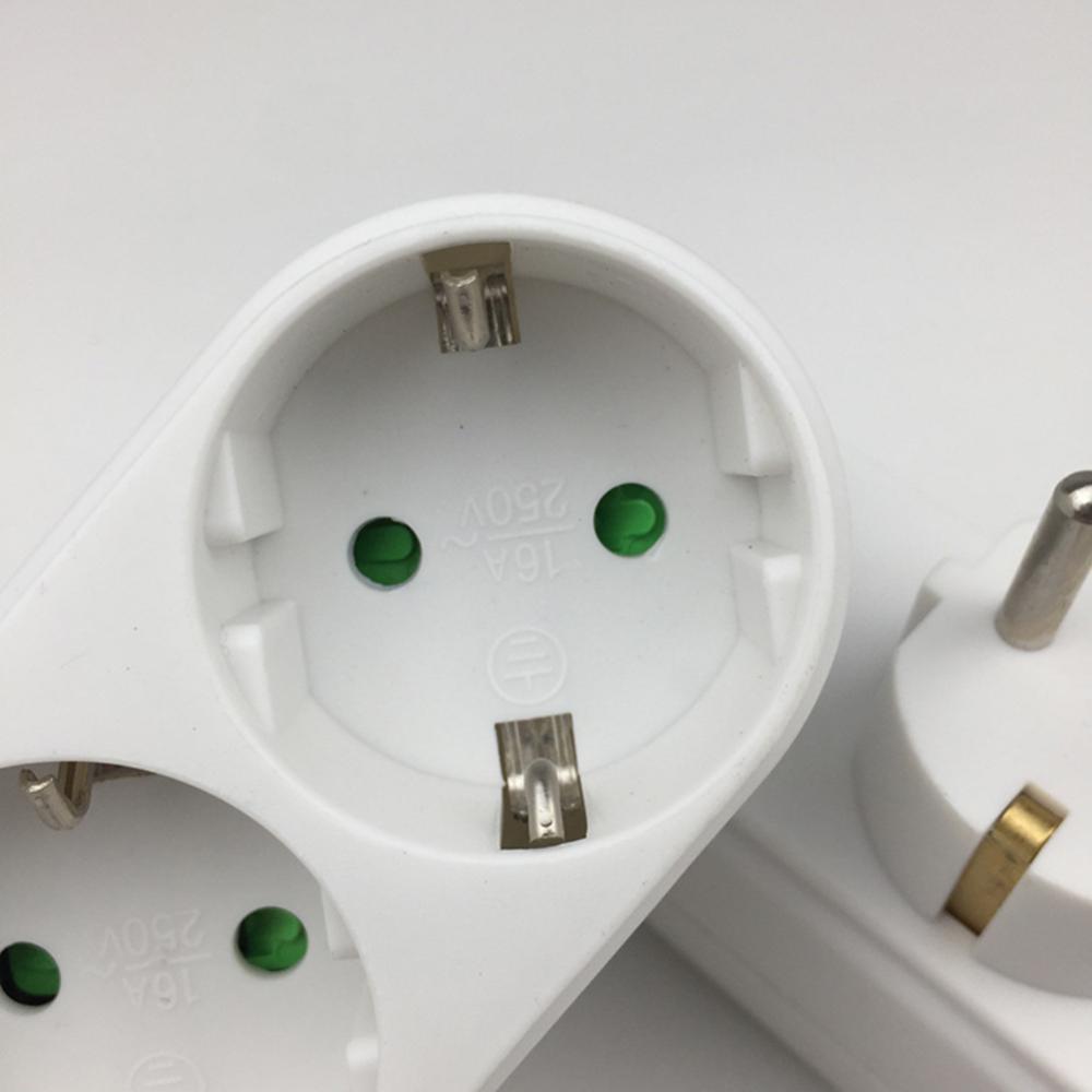 16a Eu De Plug Converter 3500w 250v Power Conversion 1 Out 3 Socket Smart Home Portable Wall Socket Suitable For Travel And Home