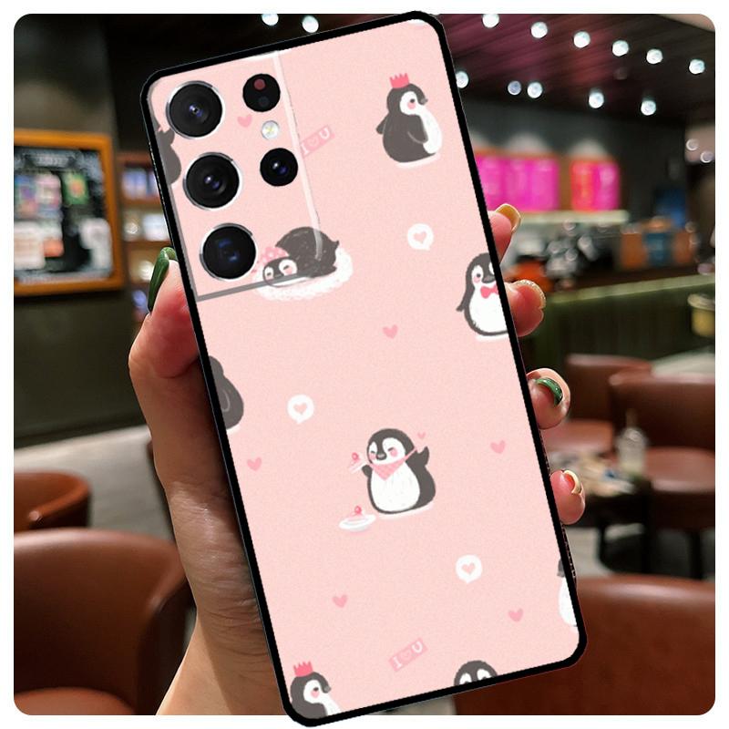 Cartoon Penguin Phone Case For Samsung Galaxy S23 Ultra S21 S22 S24 S25 Ultra S9 S10 Plus S24 S25 FE Cover