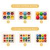 Wooden Montessori Toys for Kids Early Education Preschool Toy Rainbow Ball Matching Sensory Game Color Cognitive Sorting Board