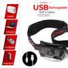 6 Modes Motion Sensor XPE+COB LED Headlamp Flashlight USB Rechargeable Waterproof Camping Head Lamp Running Fishing Headlight