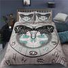 Boho Gothic Skull Bedding Set Death Moth Duvet Cover Set King Queen Full Twin Size Galaxy Sun And Moon Polyester Comforter Cover
