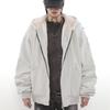 Men's American Style Faux Rabbit Fur Hooded Jacket - Golden Eagle Design, Winter Plus Velvet Thickened for Warmth