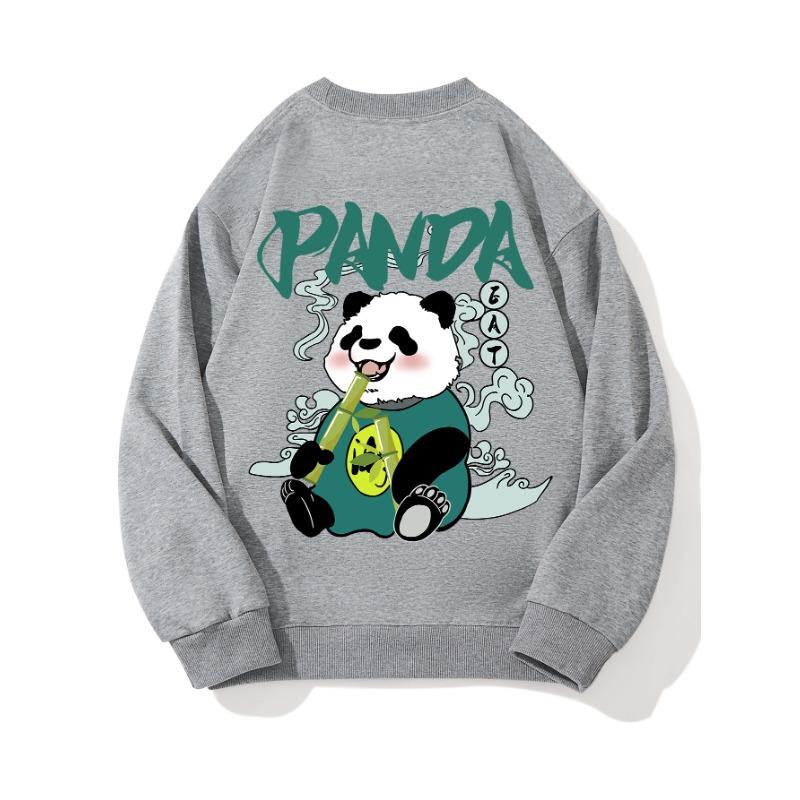 

Модный топ с принтом Panda Bamboo, повседневная спортивная одежда на осень и зиму, хлопковая толстовка XXL слоновая кость