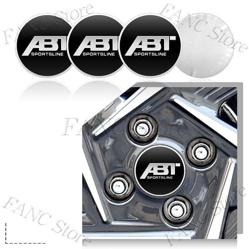 4Pcs 56/60mm ABT Emblem Car Wheel Center Hub Cap Rim Refit Dust-proof Badge Covers Sticker For Universal Car Styling Accessories