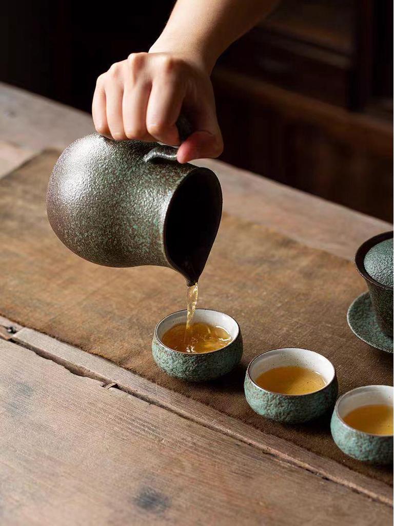 Fırın Değişimi Seramik Filtre Fincanlı Retro Seramik Pour Over Kahve Demleme Seti