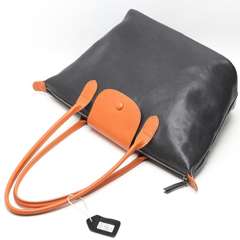 Women'S Bag Genuine Leather Women'S Bag Underarm Shoulder Cowhide Tote Bag Niche Retro Commuter Bag
