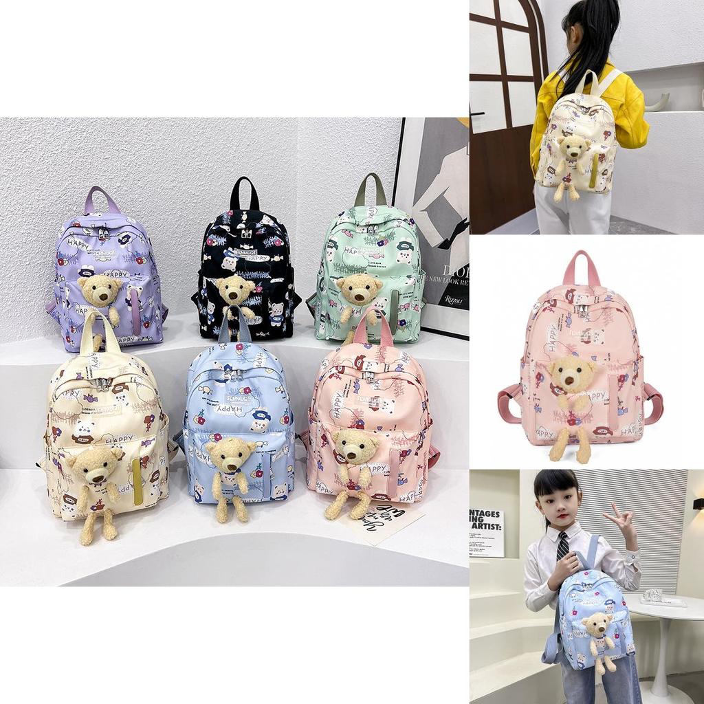 Adorable Bear Plush Backpack For Kids Lightweight Breathable Durable School Bag