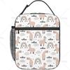 Cute Alpaca Llama Rainbow Cloud Hello World Lunch Bag Insulated Lunch Box for Women Men Reusable Lunch Cooler Bag for Office