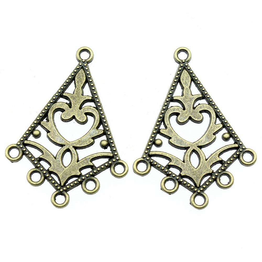 

WYISYWG 8 шт. висячие серьги модные ювелирные изделия компоненты Diy разъем для сережек 37x27 мм A12791 античный бронзовый