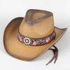 High Quality Western Cowboy Hat Woman Summer 2026 Vintage Outdoor Beach Straw Sun Hat Cowgirl Chapeau Femme Jeans Hats Caps